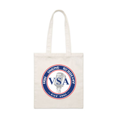Classic Vox Singing Academy logo on front & back of small parcel tote. Thumbnail