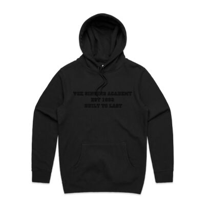 VOX SINGING ACADEMY  Est 1993  BUILT TO LAST front, logo on back unisex Hoodie. Thumbnail